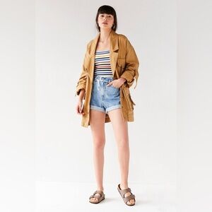 NWOT Urban Outfitters Women’s Cargo Fisherman Utility Oversized Coat M L Tan‎